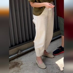 Everlane Bone High-Waisted Barrel Pants